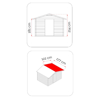 Casita de jardín de madera Lady 2x1,7 cm personalizable espesor 19mm
