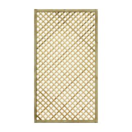Celosía de madera con malla diagonal Gaia S 90x180 cm color natural, tratada en autoclave