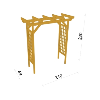 Pérgola para rosales 210x49x220 cm en madera tratada en autoclave