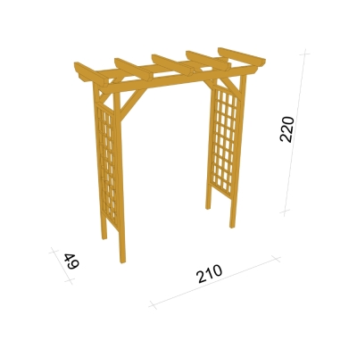 Pérgola para rosales 210x49x220 cm en madera tratada en autoclave