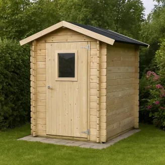 Caseta de madera 1,5x1,5 m Gato para herramientas con puerta ventana simple 146x146 cm