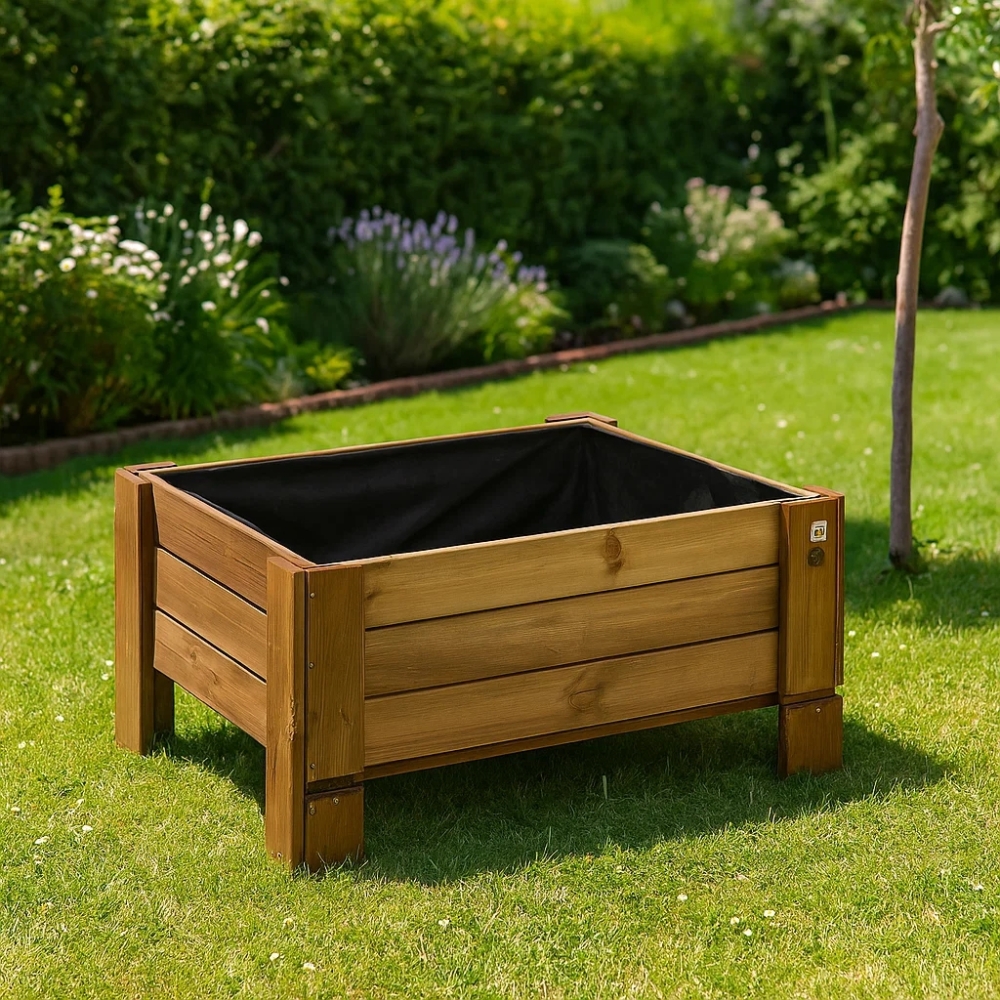Jardineras de madera - Jardinera grande de madera para exterior GardenBox