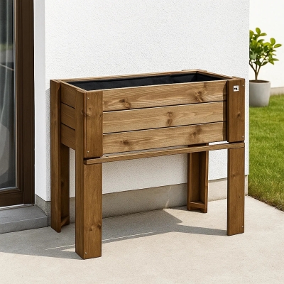 Jardineras de madera - Giardiniera Jardinera elevada de madera para exterior