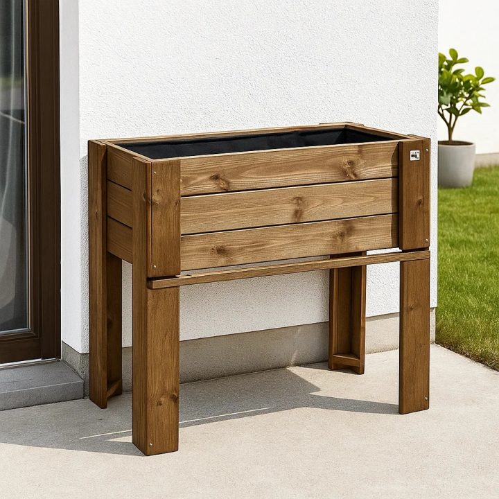 Jardinera elevada de madera para exterior GardenBox color castaño 81 x 44 x 80 cm
