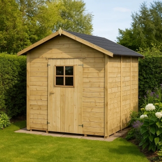 Cobertizo de herramientas de madera Gabby con puerta con ventana simple 178x218 cm
