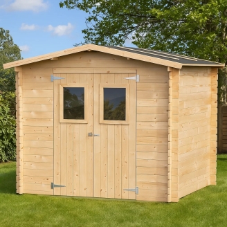 Casa de madera Jack con puerta ventana doble 248 x 198 cm