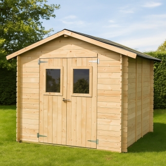 Casa de madera Jack con puerta ventana doble 248 x 248 cm