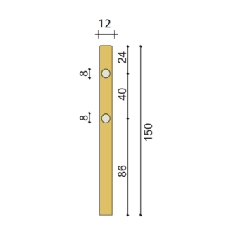 Poste redondo 12x150 cm con 2 agujeros en madera impregnada en autoclave