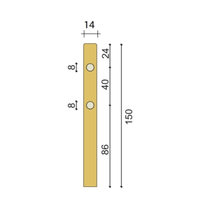 Poste Redondo 14x150 cm con 2 Agujeros en Madera Impregnada en Autoclave