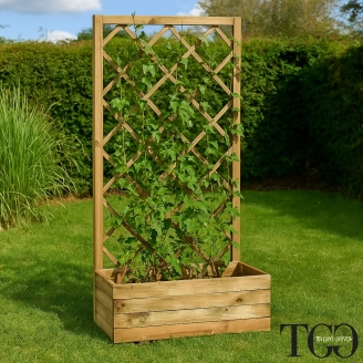 Jardineras de Madera - Jardinera Susy con Rejilla 70X35X H140 Cm