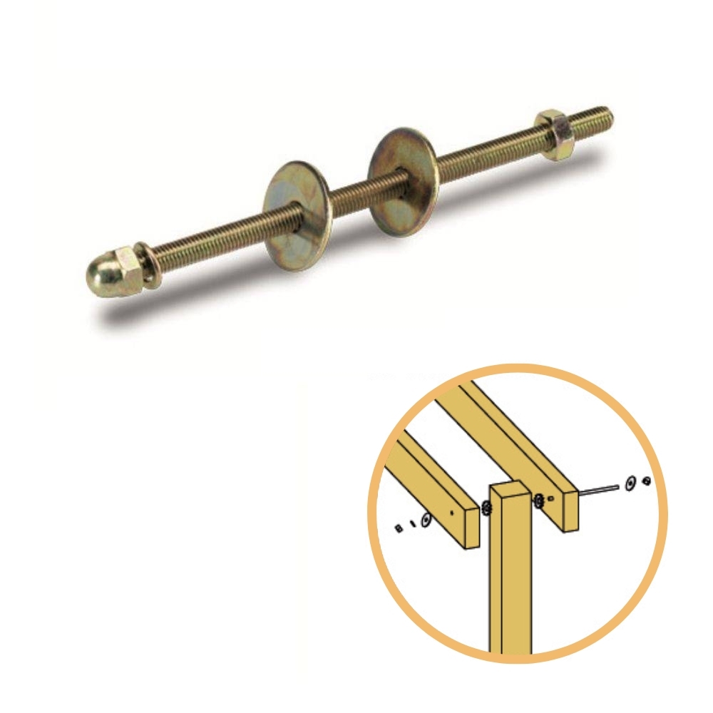Kit de herrajes para fijación a mástil de viga Tornillo 10x210 mm Kit de herrajes para fijación a mástil de viga Tornillo 10x210 mm
