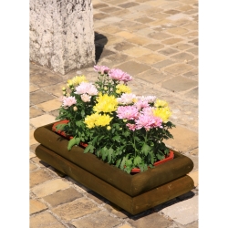 Jardinera de madera para exterior Fairy color castaño 57x25x16 cm