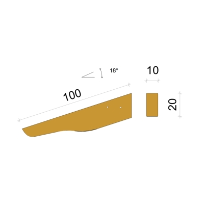 Estante de abeto laminado Oslo 10x20x100 cm