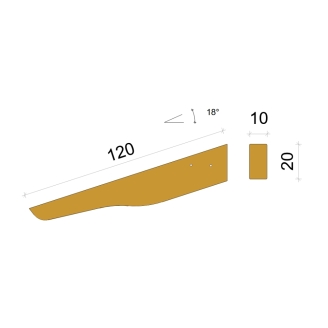 Estante portante de abeto laminado Oslo 10x20x120 cm