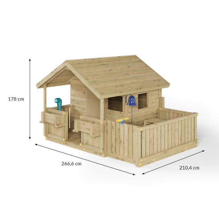 Casita infantil de madera Fungoo Sunny Bandcorner – Juego de jardín