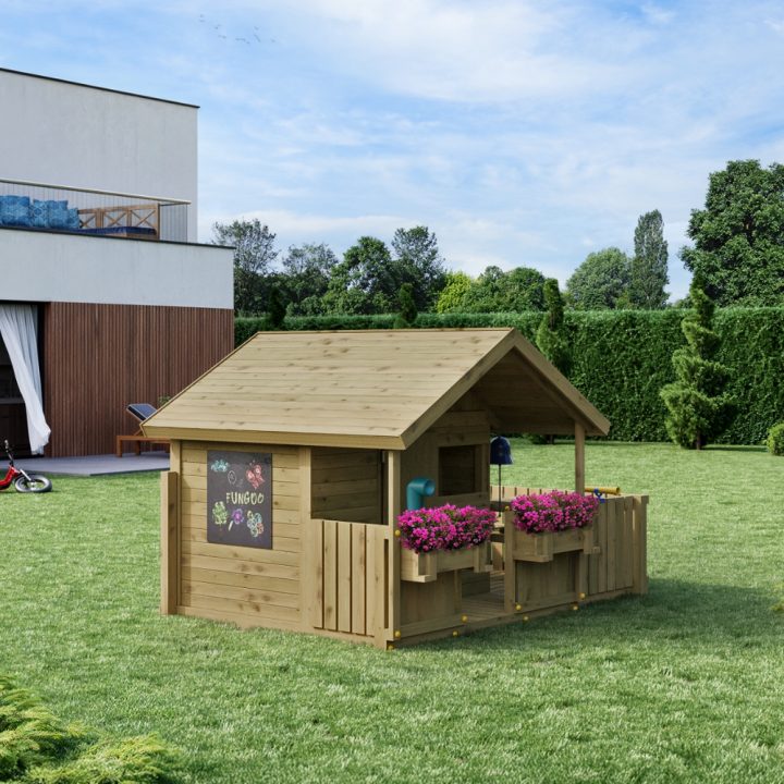 Casita infantil de madera Fungoo Sunny Bandcorner – Juego de jardín