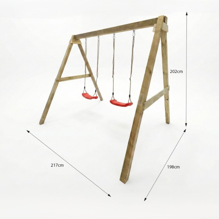 Columpio de madera Maxplay Swing con doble asiento para jardín