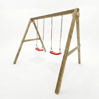 Columpio de madera Maxplay Swing con doble asiento para jardín