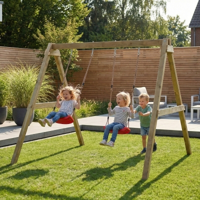 Columpio de madera Maxplay Swing con doble asiento para jardín