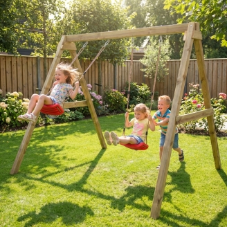Columpio de madera Maxplay Swing con doble asiento para jardín