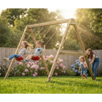 Columpio de madera Maxplay Swing con doble asiento para jardín