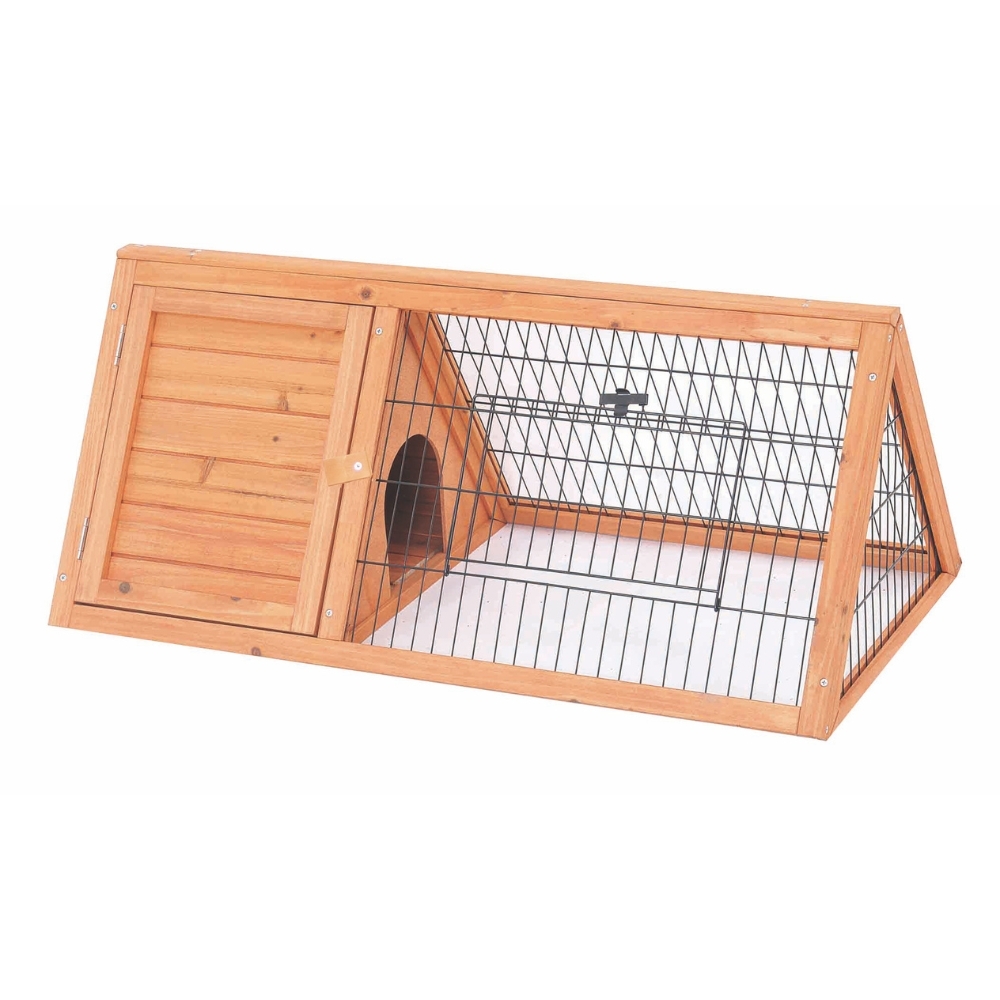 Conejera de madera para exterior con refugio y recinto 116 x 50 x 41 cm – Farm 3