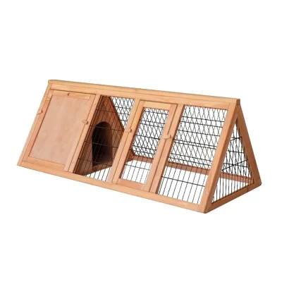 Conejera de madera para jardín con caseta y recinto para conejos y cobayas 118 x 50 x 45 cm – Farm 4