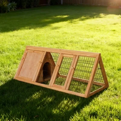 Conejera de madera para jardín con caseta y recinto para conejos y cobayas 118 x 50 x 45 cm – Farm 4
