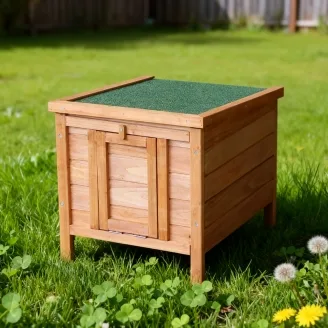Conejera de madera elevada para exterior para conejos y cobayas 42 x 51 x 43 cm – Farm 5