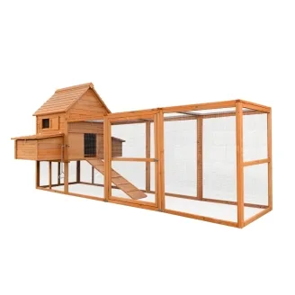 Gallinero de madera para exterior con gran recinto 310 x 150 x 150 cm – Farm 6