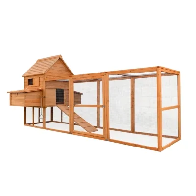 Gallinero de madera para exterior con gran recinto 310 x 150 x 150 cm – Farm 6