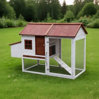 Gallinero de madera de varios niveles con recinto y nidal 145 x 70 x 105 cm – Farm 7