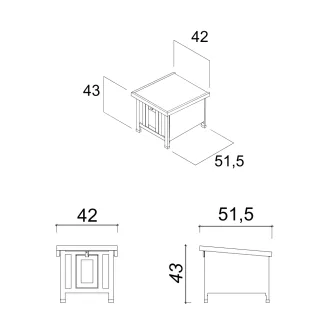 Conejera de madera elevada para exterior para conejos y cobayas 42 x 51 x 43 cm – Farm 5