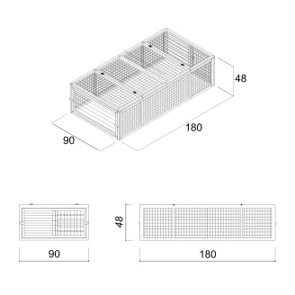 Recinto de madera para conejos y pequeños animales de exterior 180 x 90 x 48 cm – Farm 8