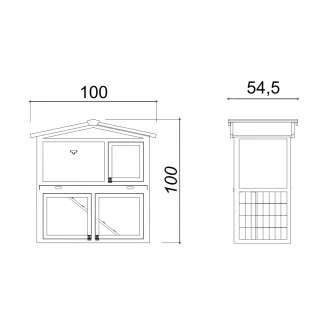 Conejera y gallinero de madera de dos niveles para exterior 100 x 54 x 100 cm – Farm 9