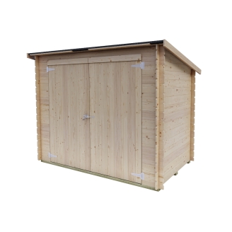 Caseta de madera adosada Oscar 218x130 cm con suelo y puerta doble