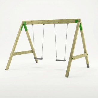Columpio de Madera FunForte Swing Doble Asiento para Uso Público
