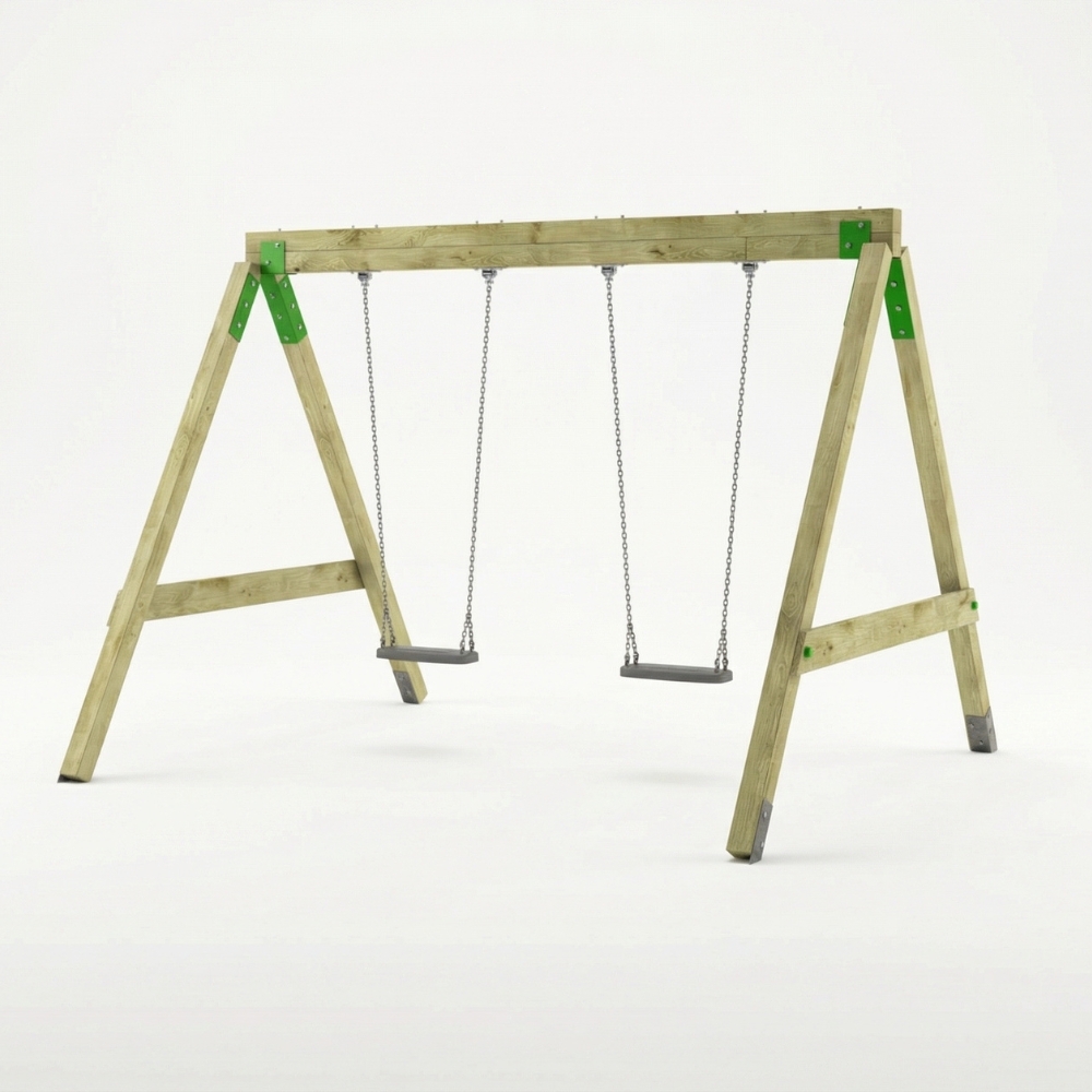 Columpio de Madera FunForte Swing Doble Asiento para Uso Público