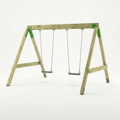 Columpio de Madera FunForte Swing Doble Asiento para Uso Público
