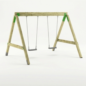 Columpio de Madera FunForte Swing Doble Asiento para Uso Público