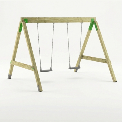 Columpio de Madera FunForte Swing Doble Asiento para Uso Público