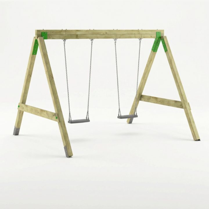 Columpio de Madera FunForte Swing Doble Asiento para Uso Público