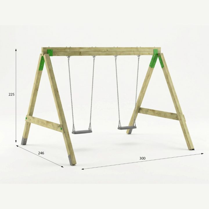 Columpio de Madera FunForte Swing Doble Asiento para Uso Público