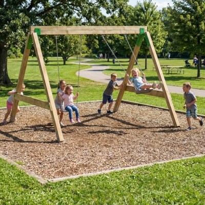 Columpio de Madera FunForte Swing Doble Asiento para Uso Público