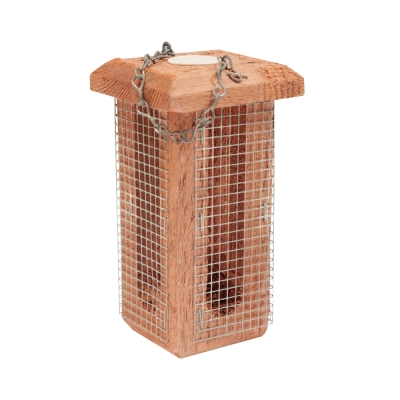 Comedero para Pájaros Finch de Madera de Conífera 10,5 x 10,5 x 18,5 cm