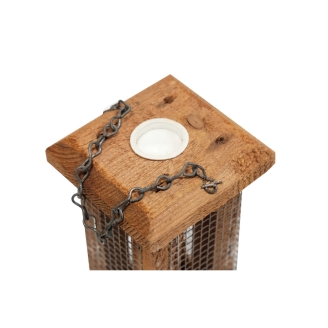 Comedero para Pájaros Finch de Madera de Conífera 10,5 x 10,5 x 18,5 cm