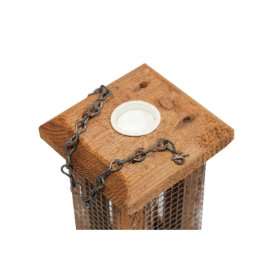 Comedero para Pájaros Finch de Madera de Conífera 10,5 x 10,5 x 18,5 cm