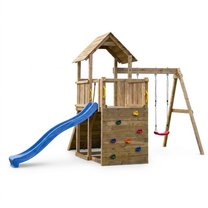 Juegos de jardín - Tobogán de madera, columpio y escalada Carol 3