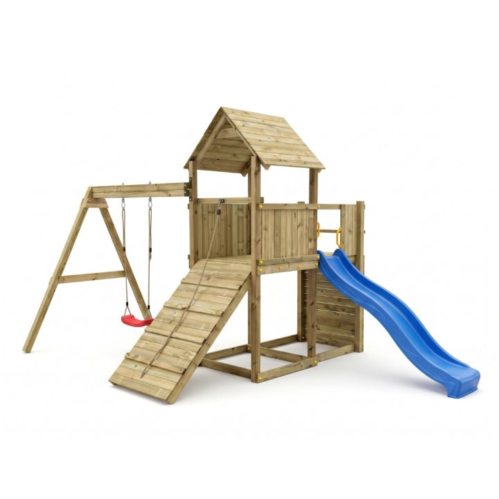 Juegos de jardín - Tobogán de madera, columpio y escalada Carol 3