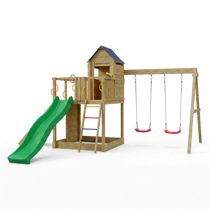 Juegos de jardín - Casa para niños y columpio Fungoo Treehouse 3 gi...